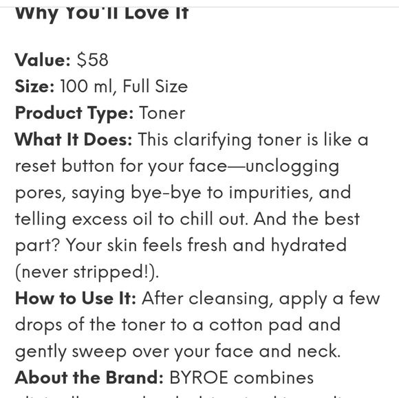 Byroe Pro- Berry Pore Refining Toner NIB NEW IN BOX - Picture 9 of 10